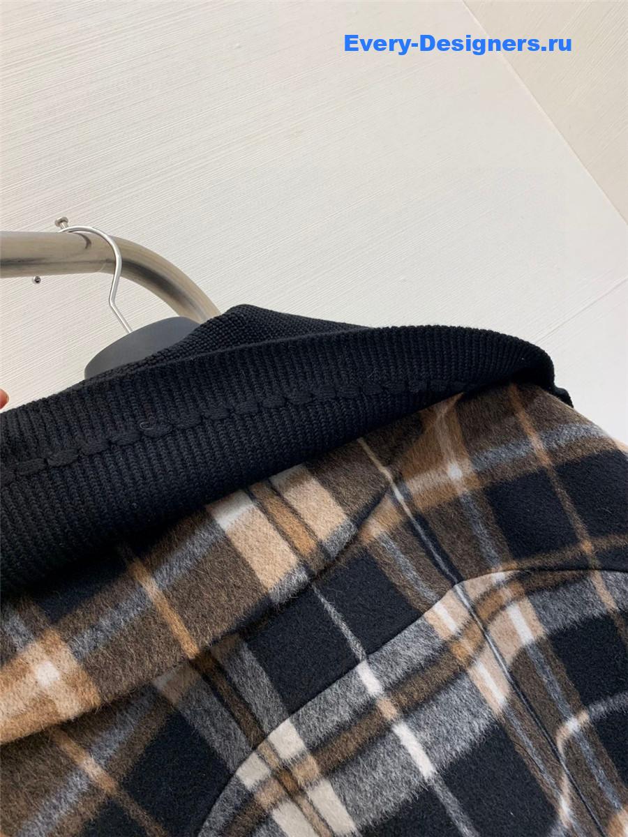 Acne studios checked hooded wool coat