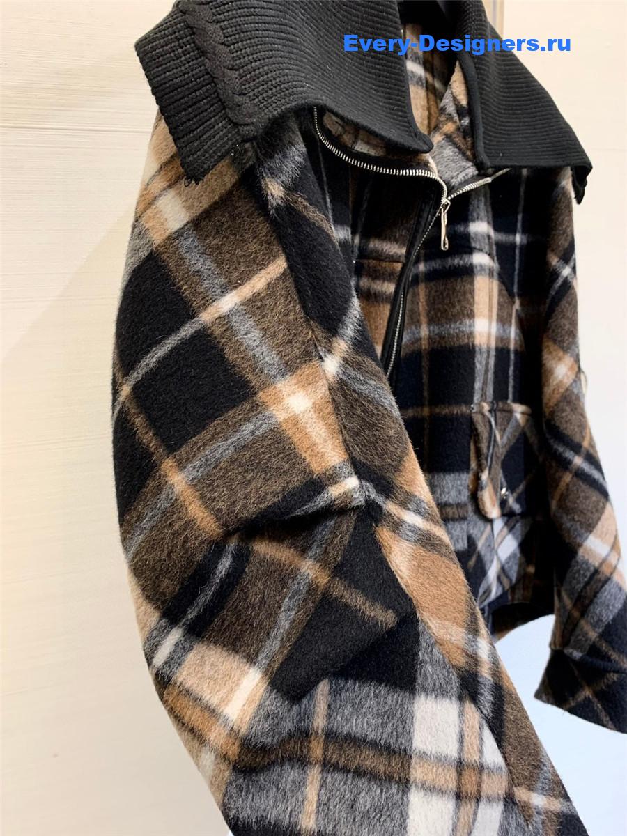 Acne studios checked hooded wool coat