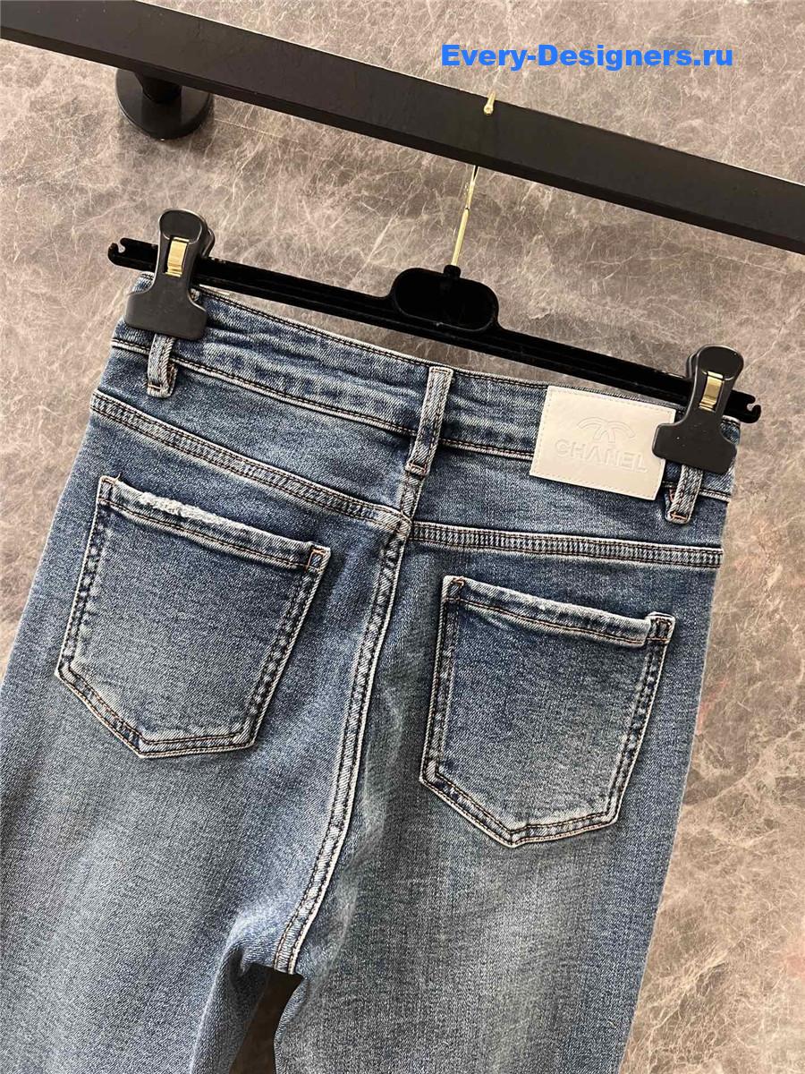 Ch**el bootcut denim trousers