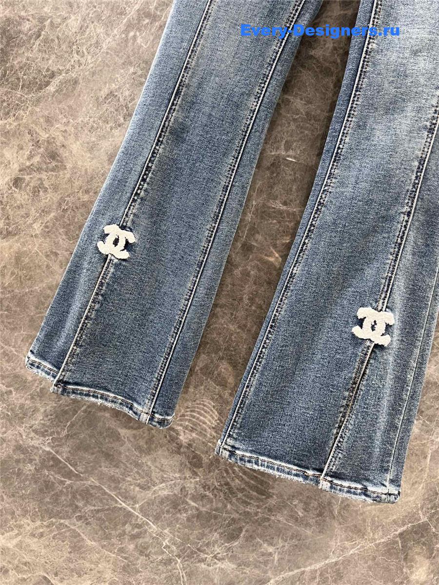 Ch**el bootcut denim trousers
