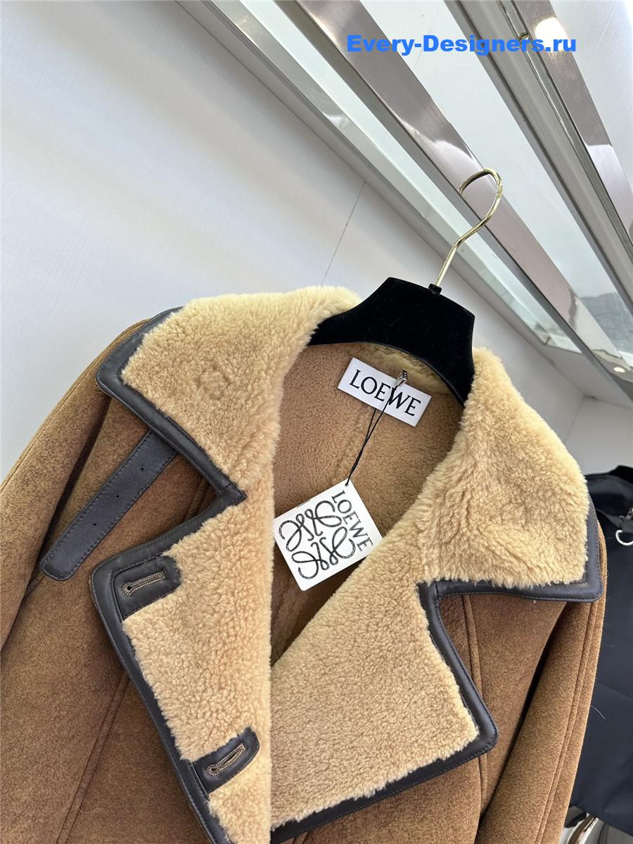L0ew* wool and shearling coat