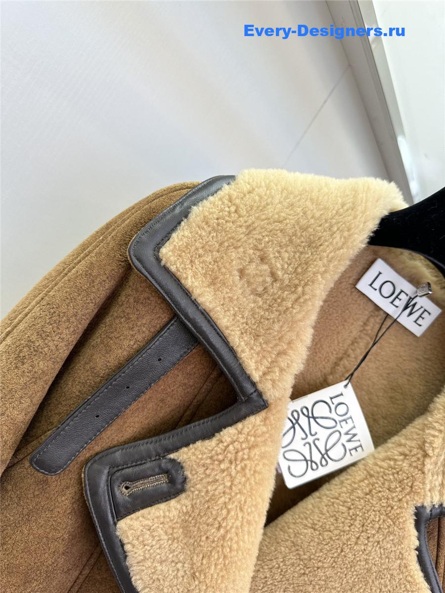 L0ew* wool and shearling coat