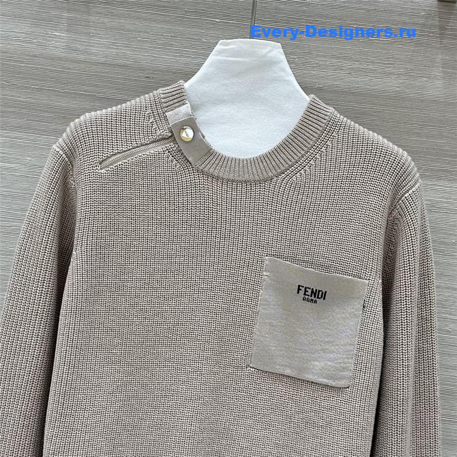 F**di waffle wool sweater beige