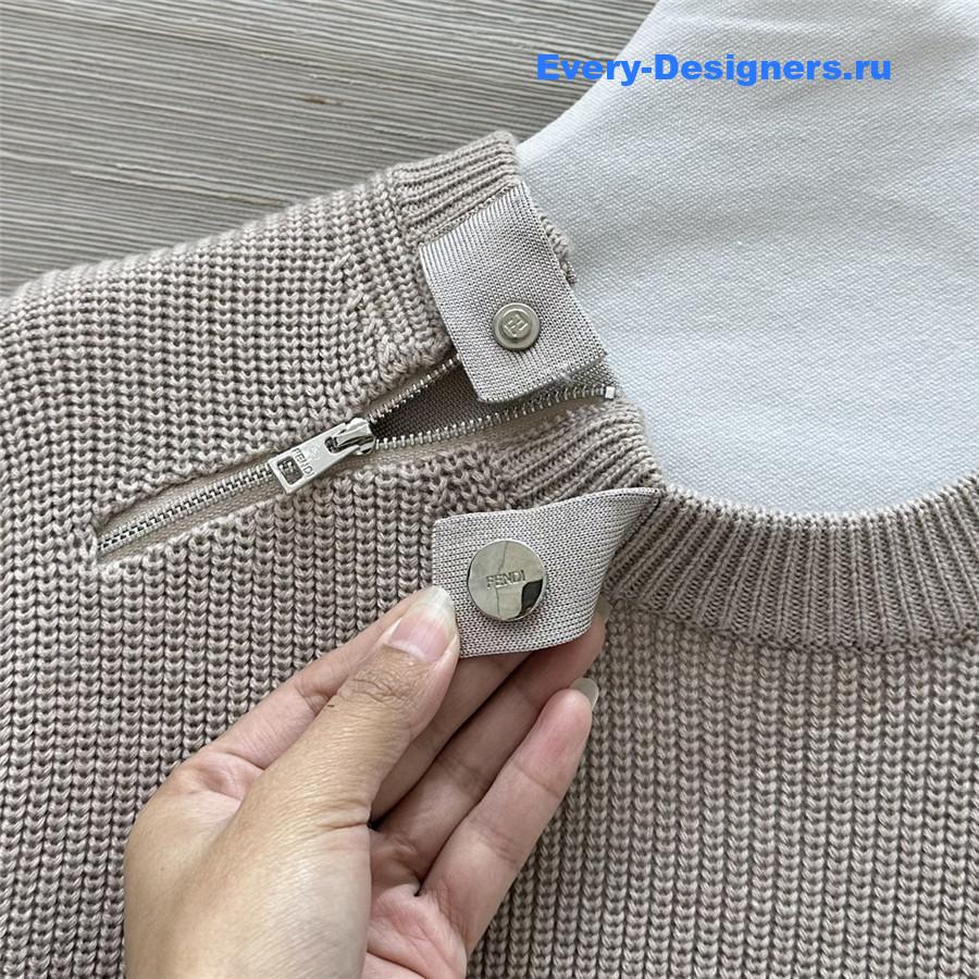 F**di waffle wool sweater beige