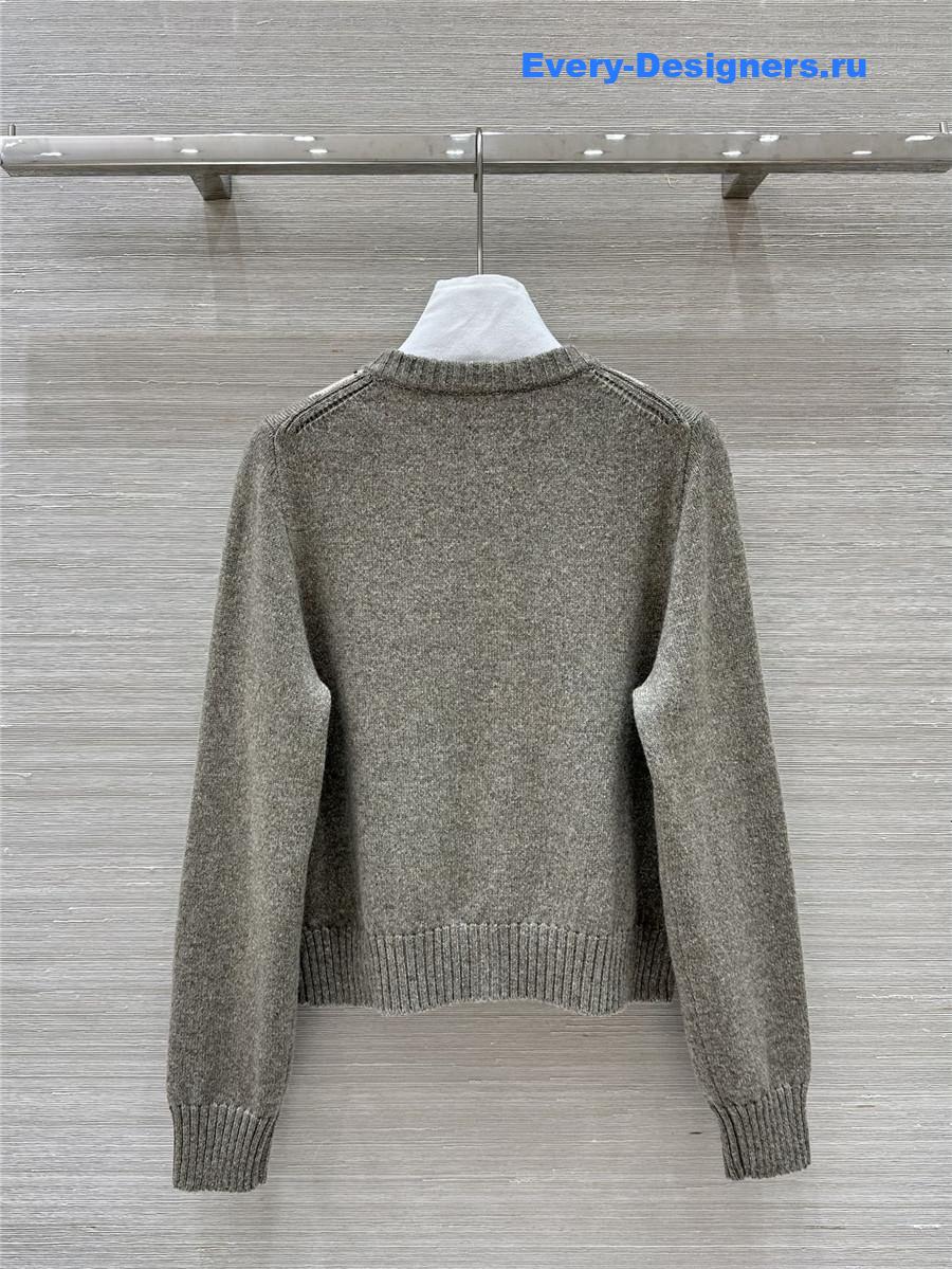 Ce1i*e fleece logo knitted cardigan