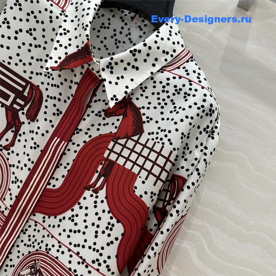 H**me5 printed silk shirt