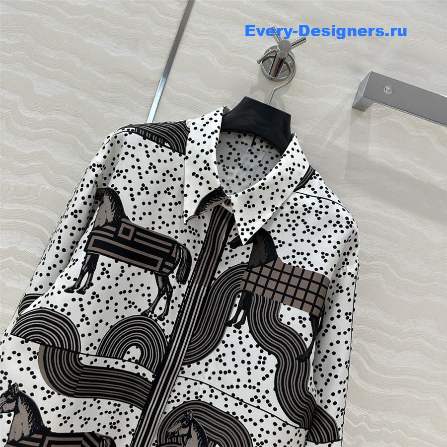 H**me5 printed silk shirt