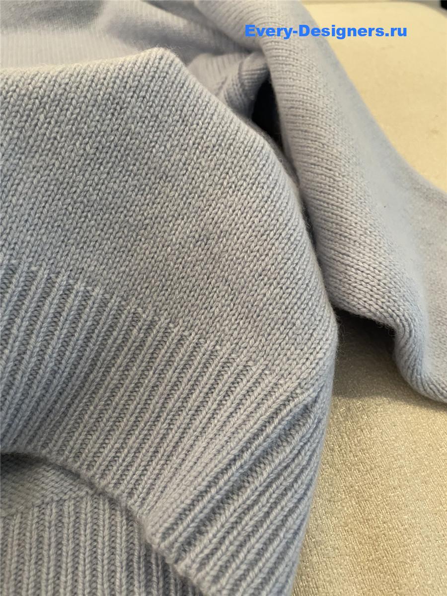 Ch**el patch turtleneck rib pullover grey