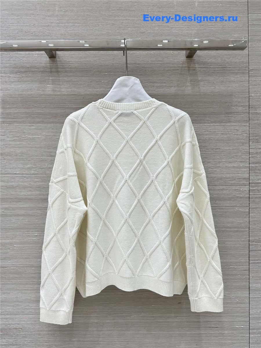 Va1e*ntin0 bow-embellished white cashmere sweater