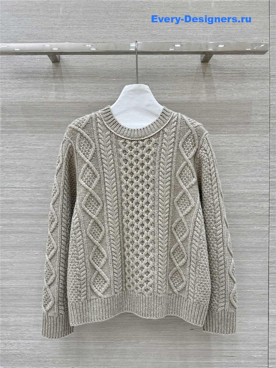 L0r0 P1ana cable cashmere sweater in grey