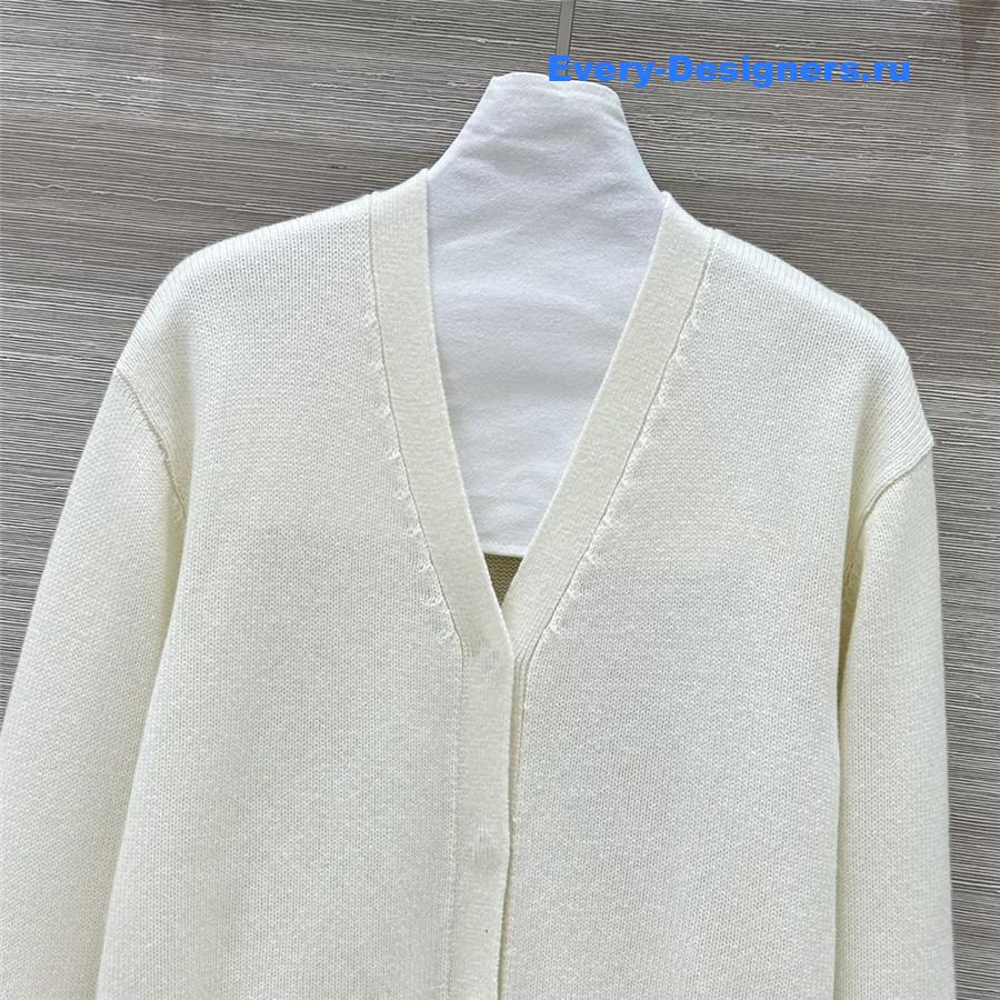 F**di white pocket cashmere cardigan