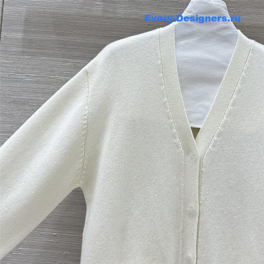 F**di white pocket cashmere cardigan