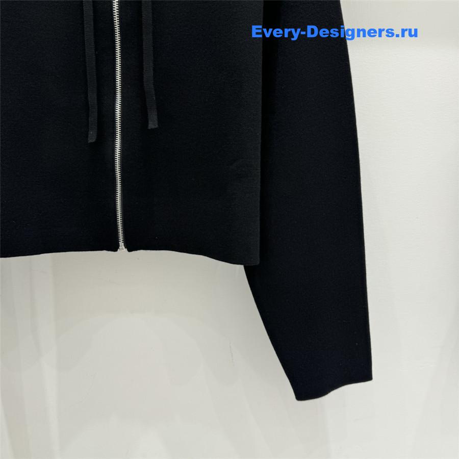 L0ew* embossed logo hooded cardigan