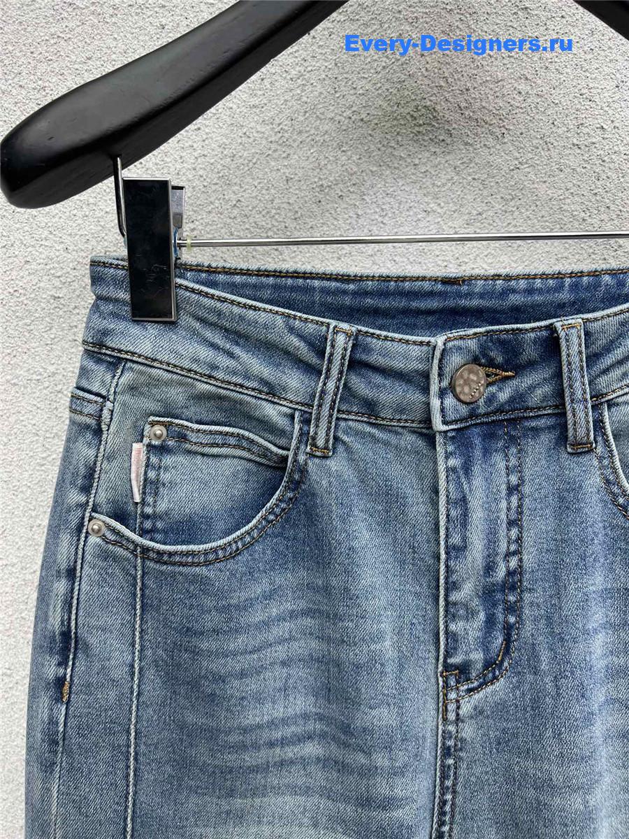 Ba1en*iaga denim straight-leg pants