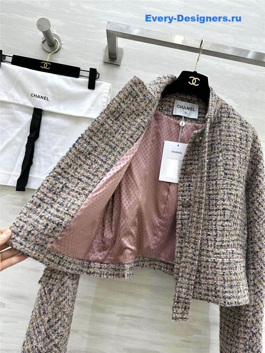 Ch**el wool braided soft tweed coat