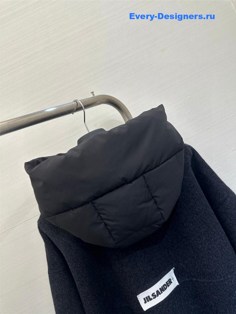 Jil sander hooded wool coat