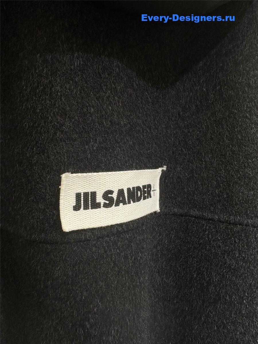Jil sander hooded wool coat