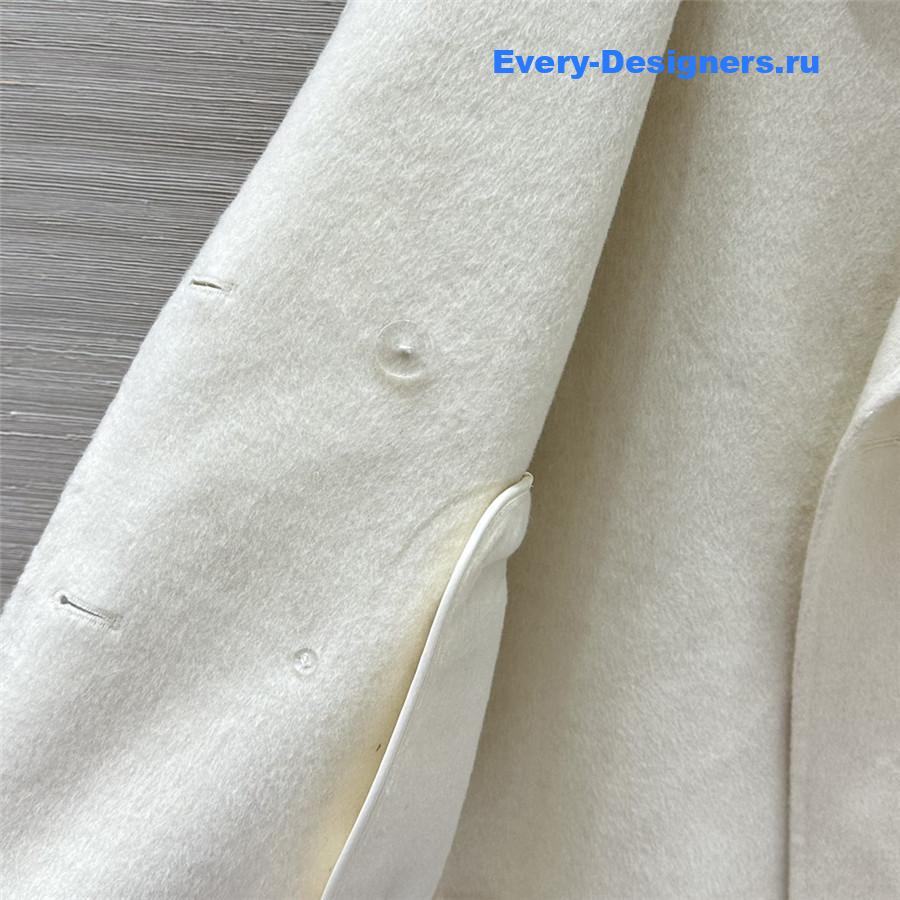 Miu Miu White Double-Breasted Wool Blazer