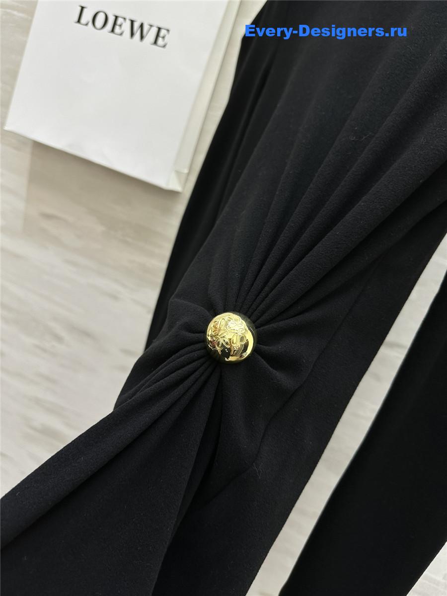 L0ew* high collar plush maxi dress