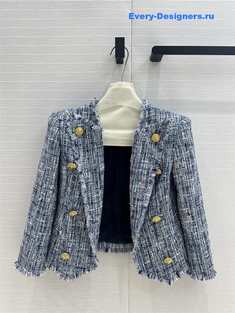 Balmain woven fur jacket