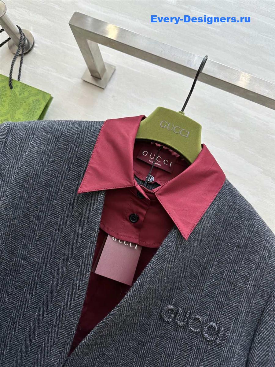 Gvc*1 wool herringbone blazer
