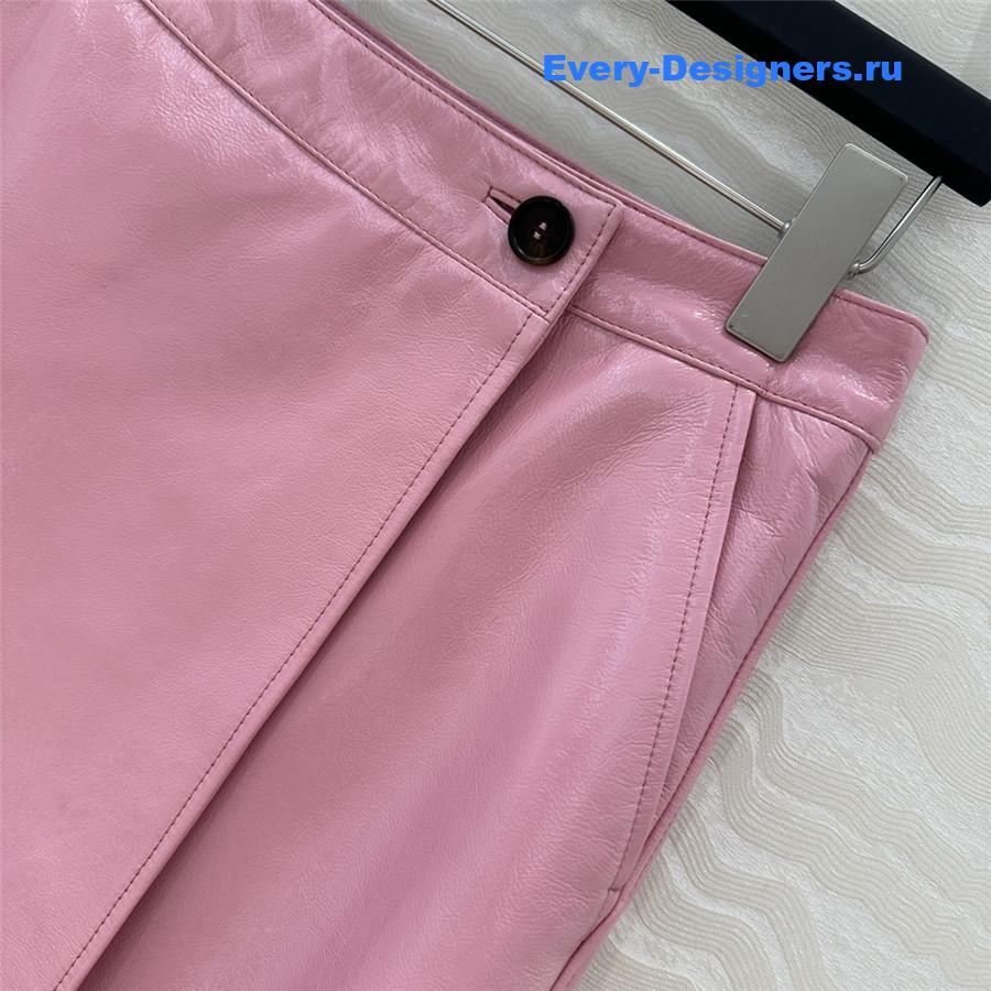 M1um1u patent leather midi skirt