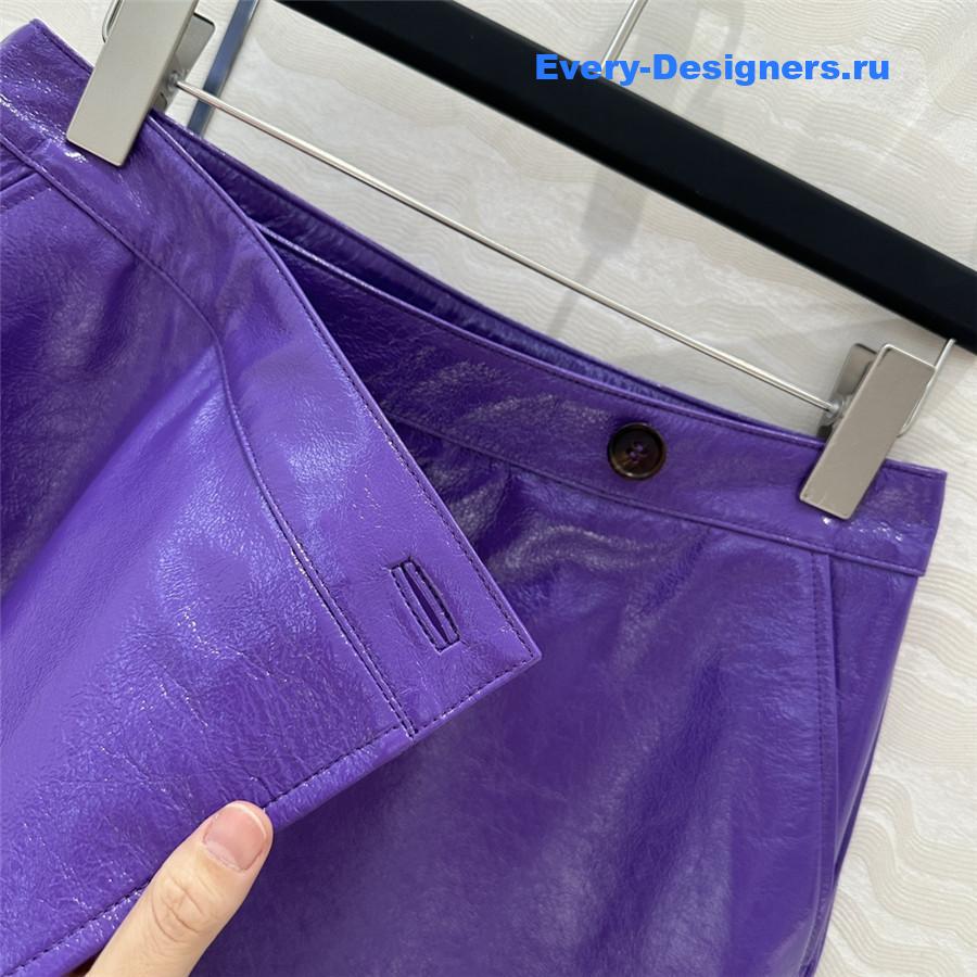 M1um1u patent leather midi skirt