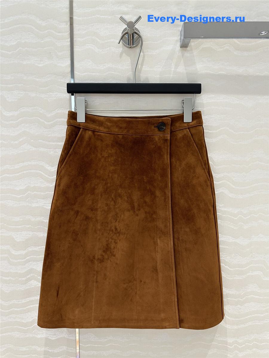 M1um1u suede midi skirt