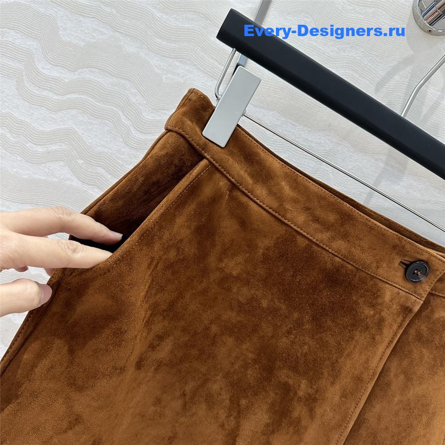 M1um1u suede midi skirt