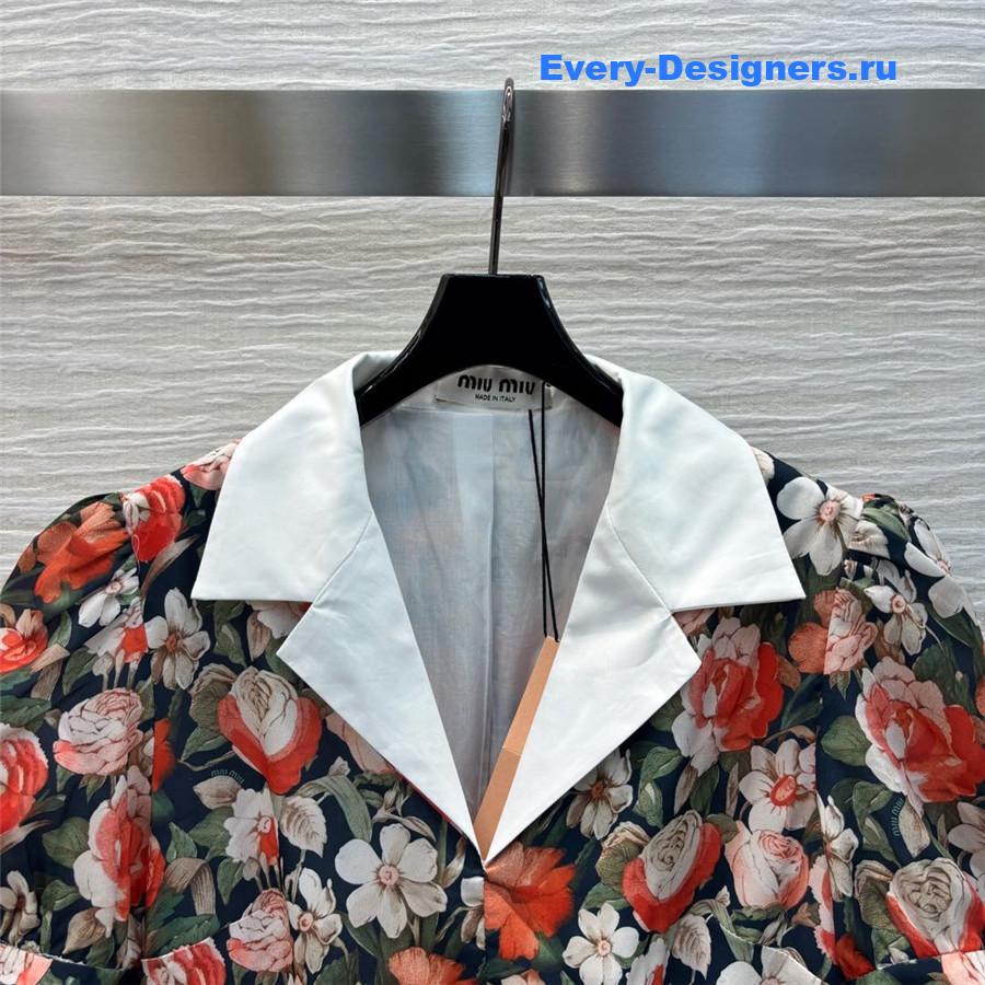 M1um1u lapel floral dress