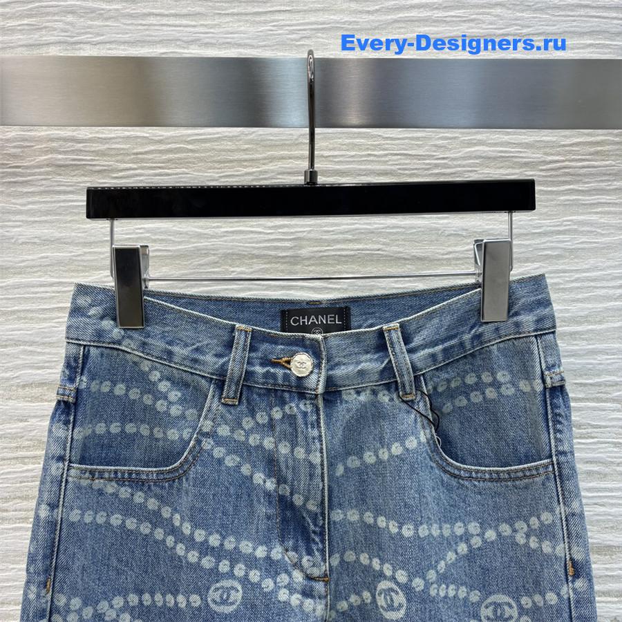 Ch**el logo straight jeans