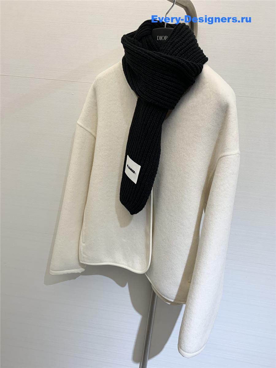 Jil sander scarf wool coat