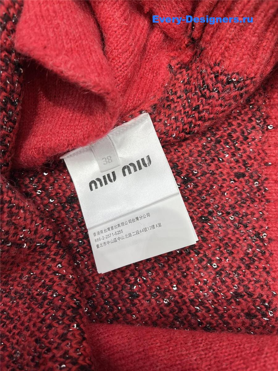 m1um1u D1am0nd sequin knitted cardigan
