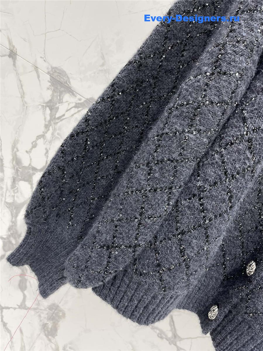 m1um1u D1am0nd sequin knitted cardigan