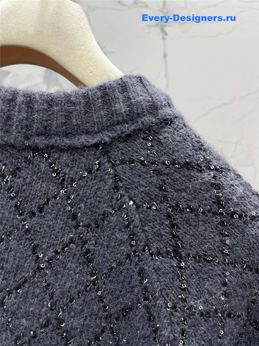 m1um1u D1am0nd sequin knitted cardigan