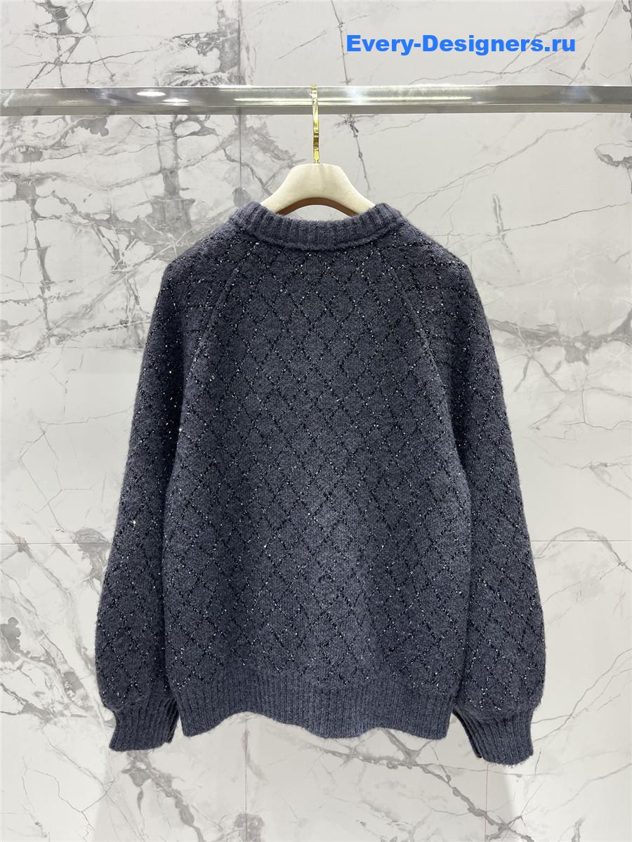 m1um1u D1am0nd sequin knitted cardigan