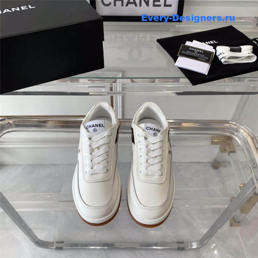 Ch**el white suede trainers sneakers
