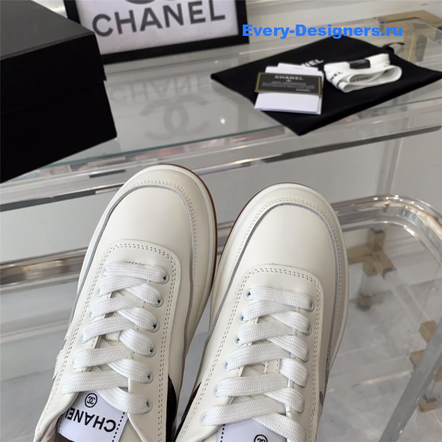 Ch**el white suede trainers sneakers
