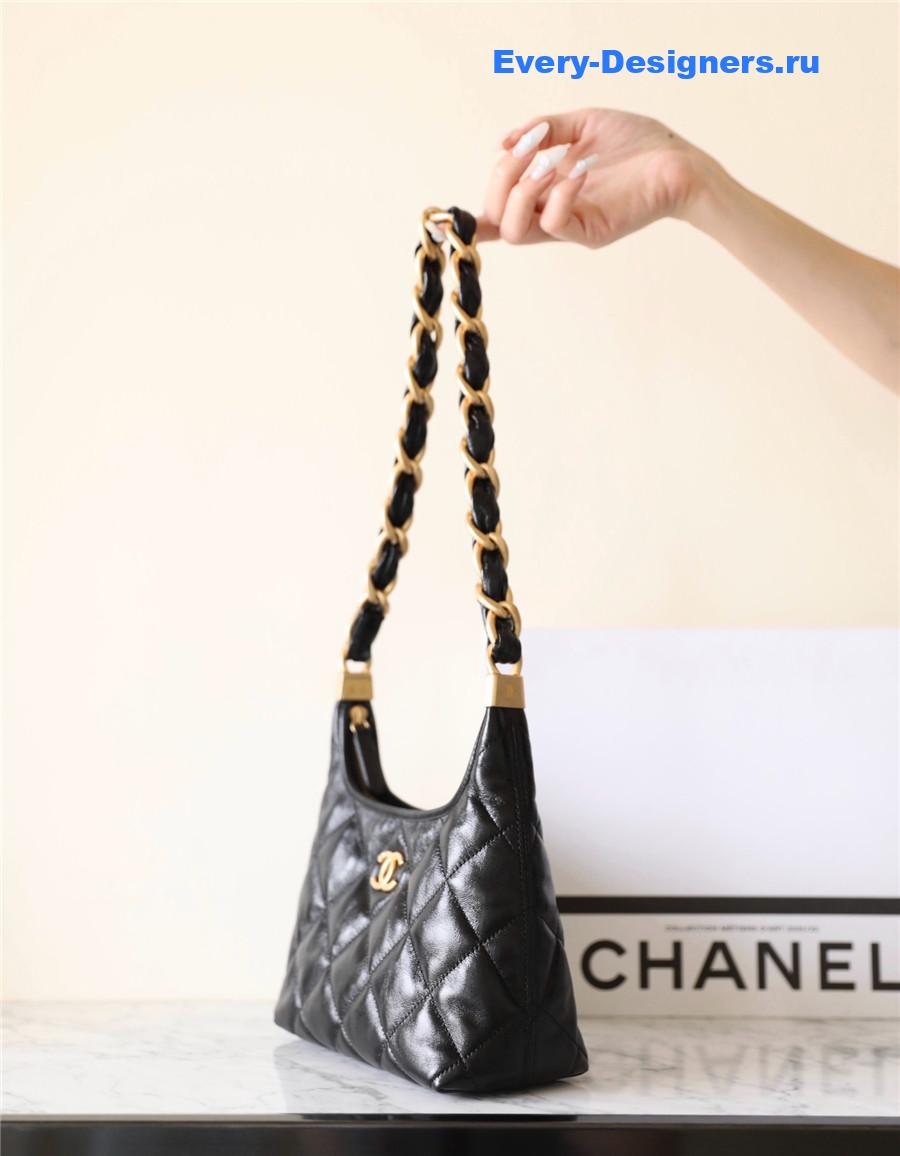 Ch**el small black hobo bag