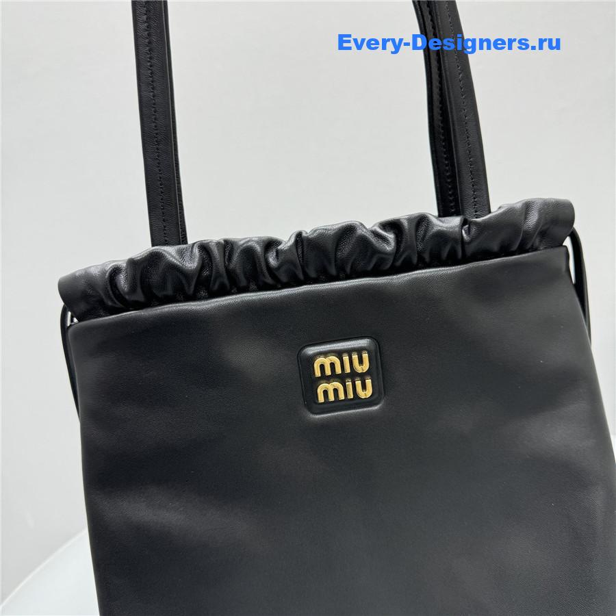 Miu Miu Black Joie Nappa Leather Bag