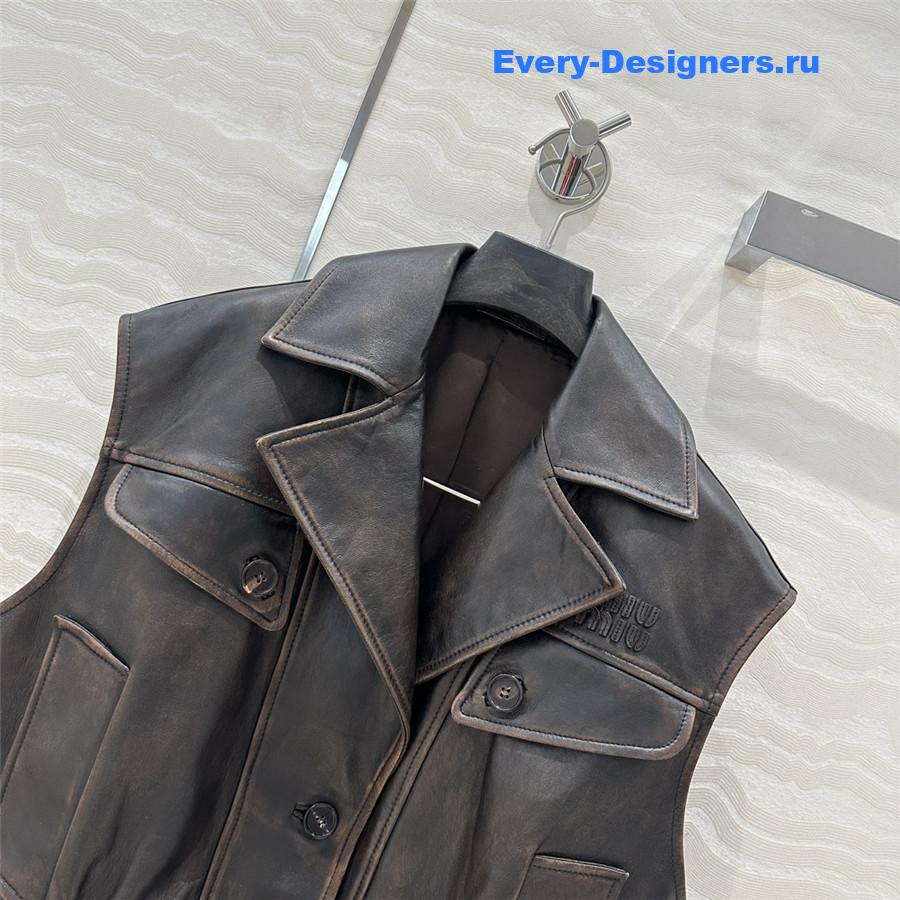 Miu Miu Women’s Lambskin Biker Vest