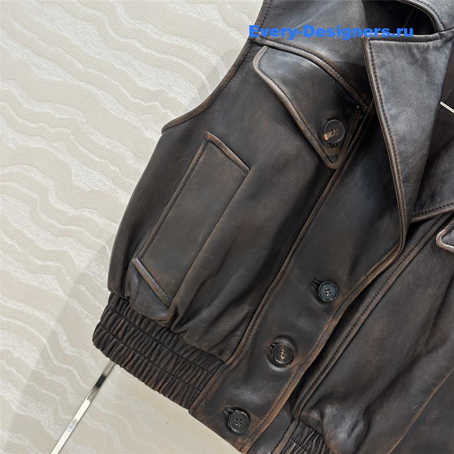 Miu Miu Women’s Lambskin Biker Vest