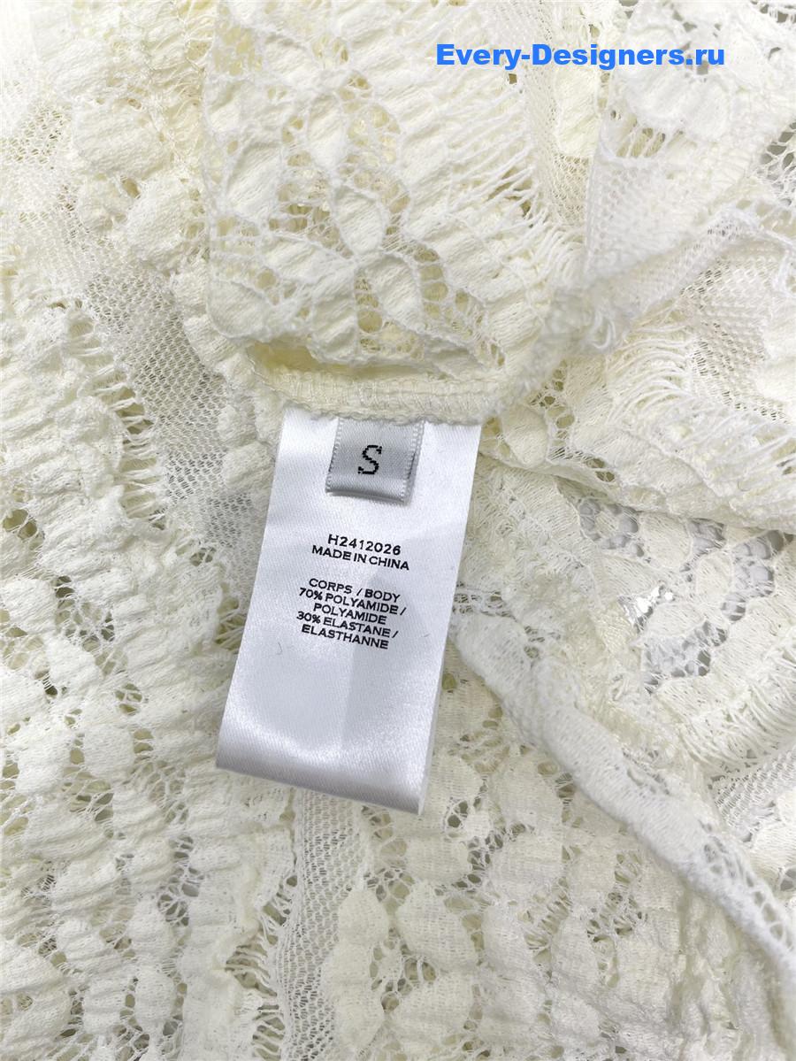 Sa1nt Lau*nt lace long sleeve shirt in white
