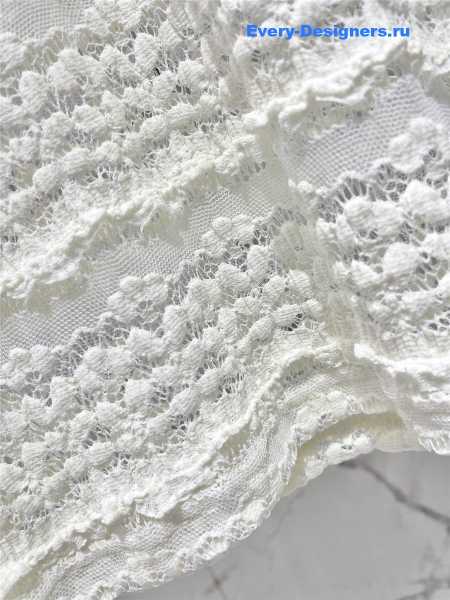 Sa1nt Lau*nt lace long sleeve shirt in white