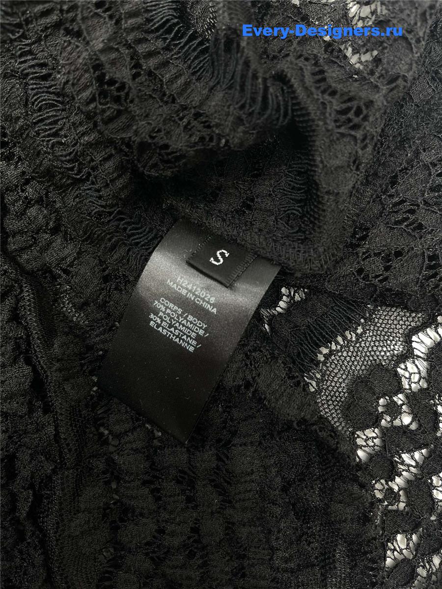 Sa1nt Lau*nt lace long sleeve shirt in black