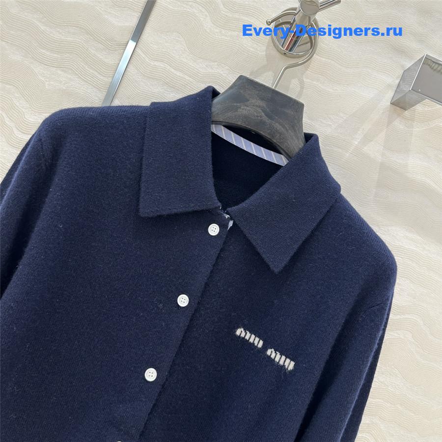 Miu Miu Cashmere Polo Collar Cardigan