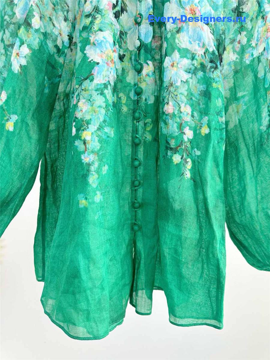 Zimm Everley Billow Blouse Green
