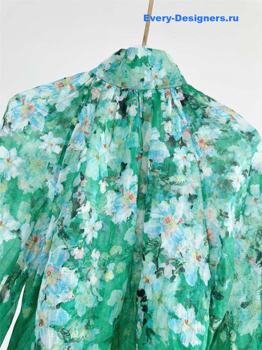 Zimm Everley Billow Blouse Green