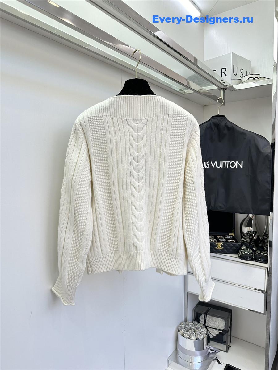 l0vis Vvtt0n white cable knit sweater