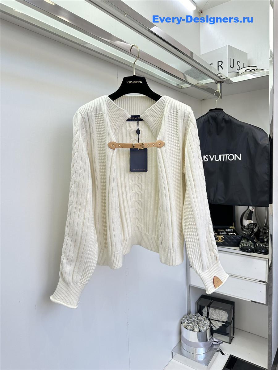 l0vis Vvtt0n white cable knit sweater